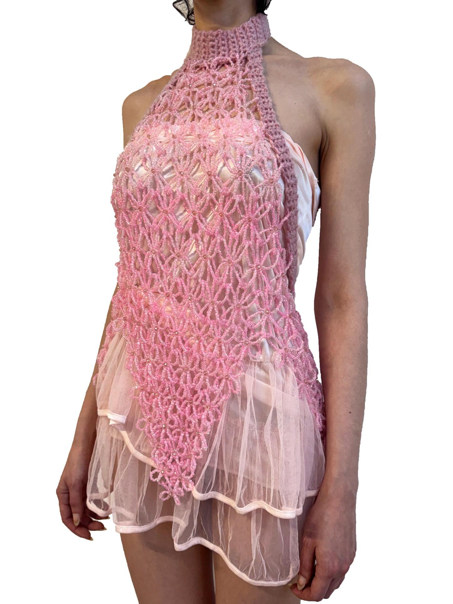 Pink Flowerchain Top ( ready to ship )