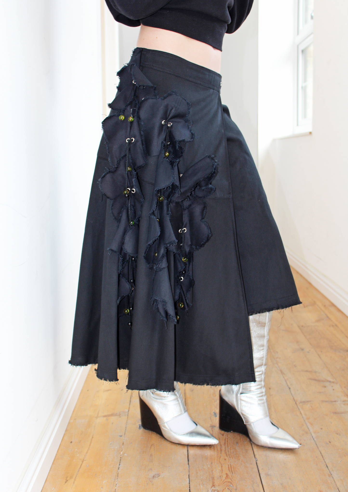 Black Jigsaw Skirt ( ready to ship )