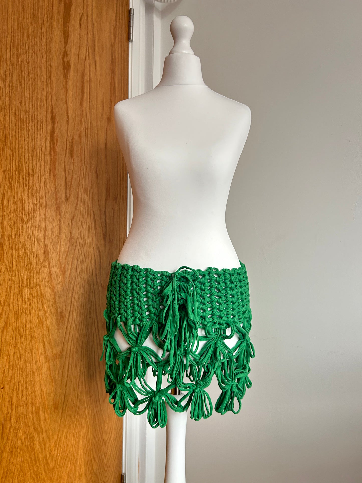 Green Flower Chain Mini Skirt