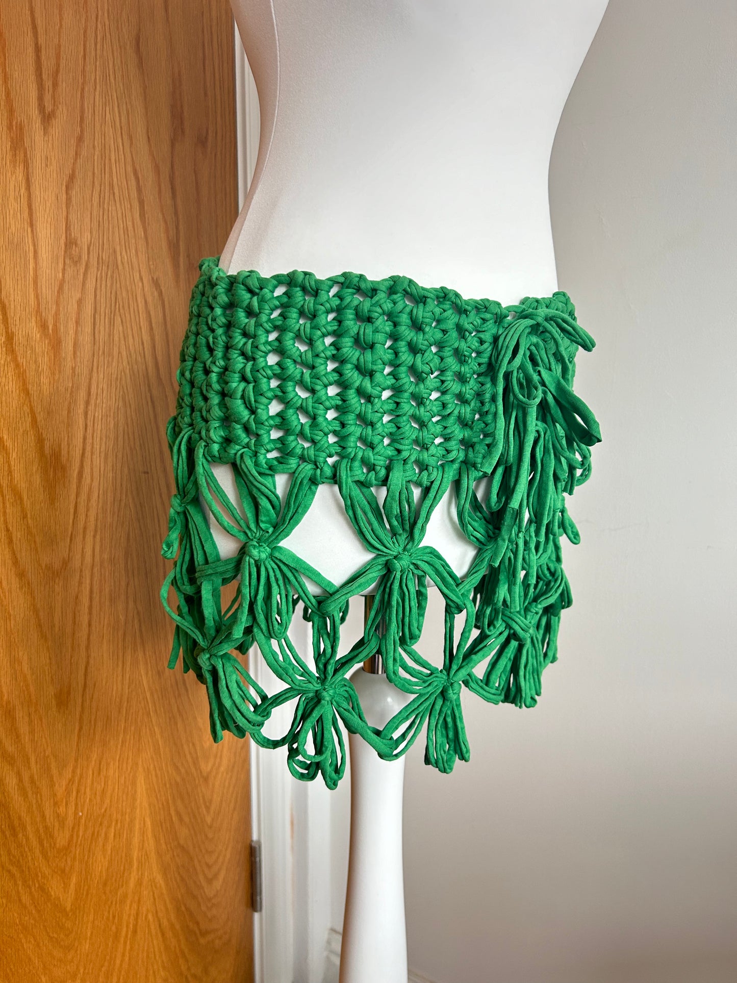 Green Flower Chain Mini Skirt