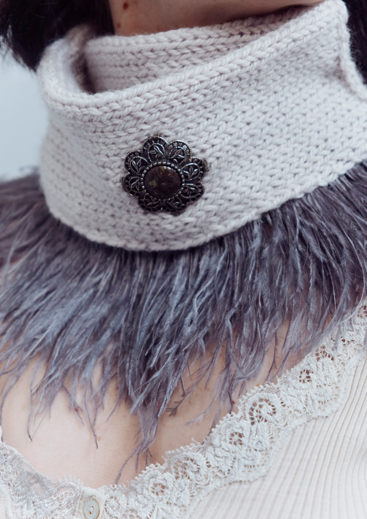 Light Gray Mini Scarf