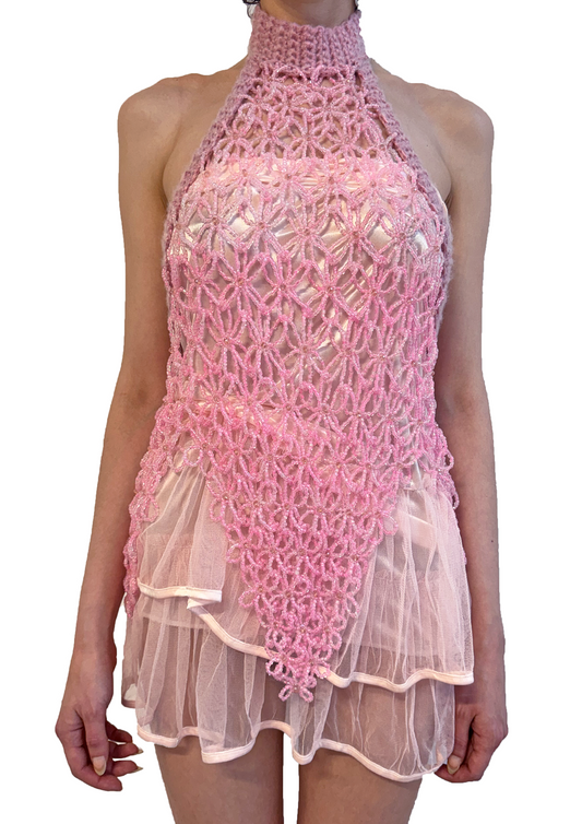 Pink Flowerchain Top ( ready to ship )