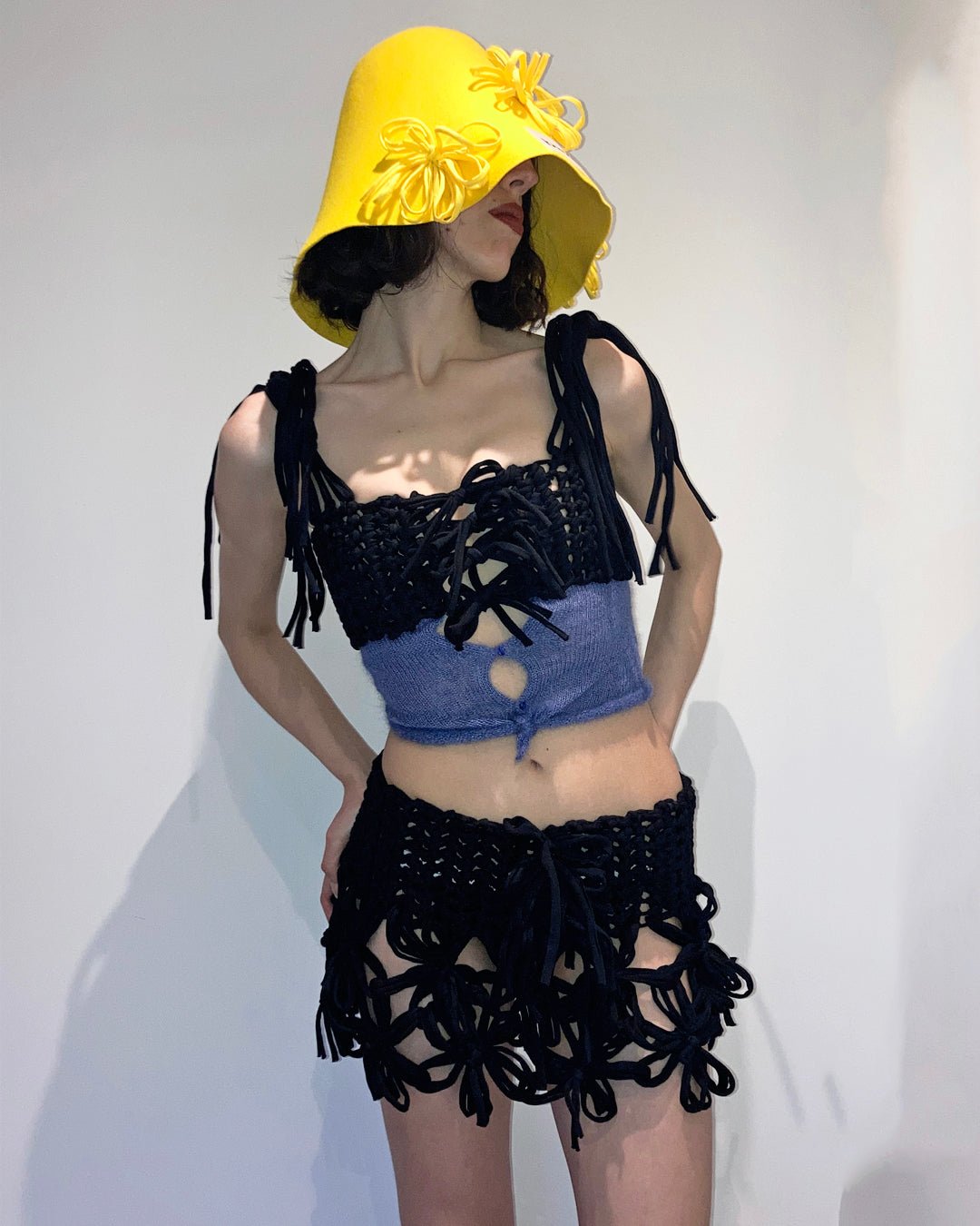 Black Flower Chain Mini Skirt - Bazaare All Products