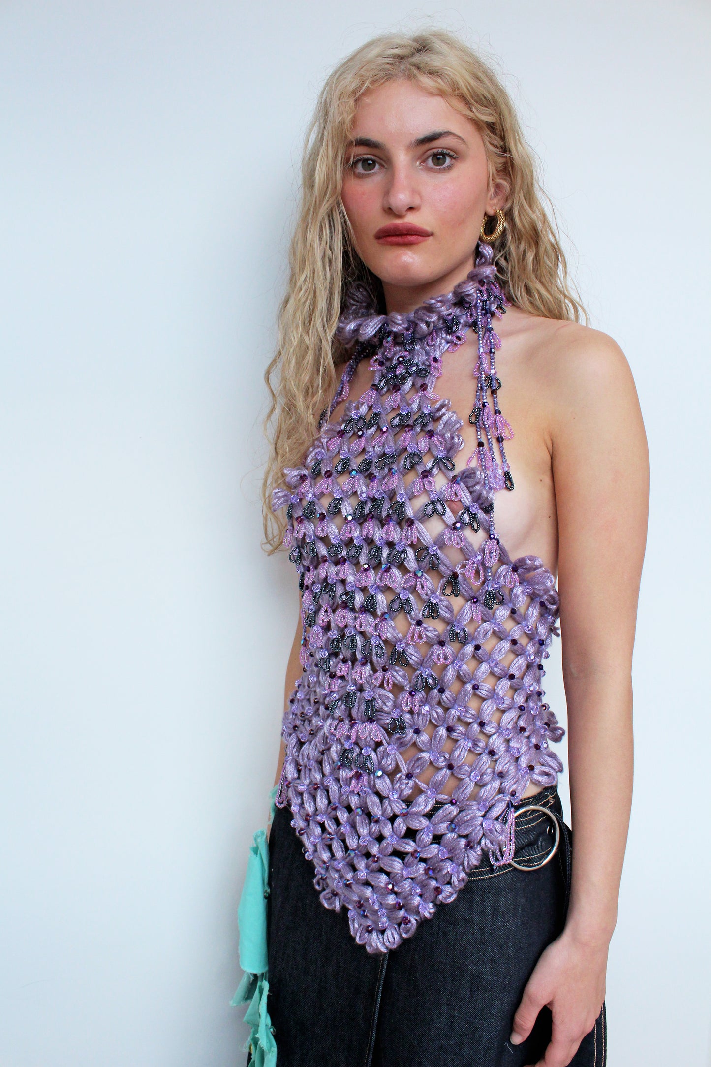 Ribbon Top With Beads - Bazaare