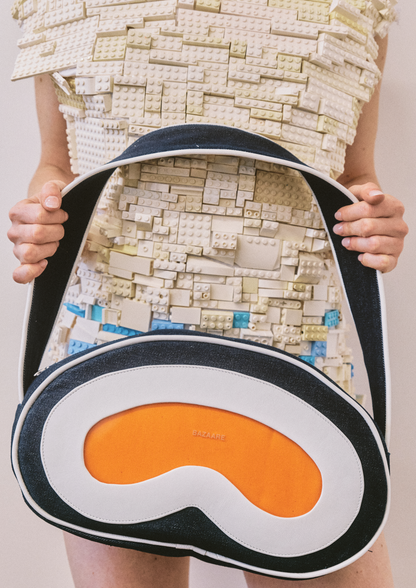 Goggle Bag ( Navy & Orange )