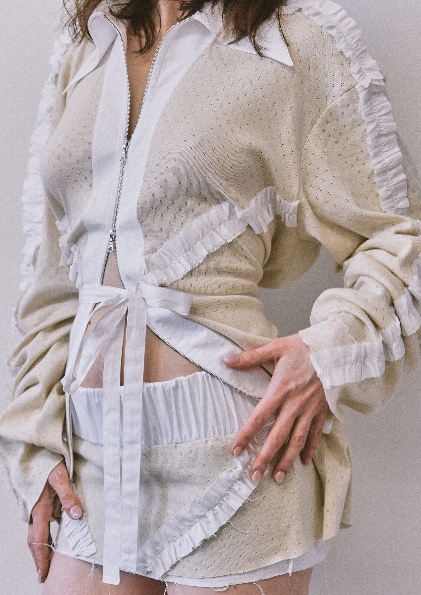 Beige Pointelle Skirt