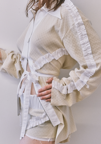 Beige Pointelle Shirt