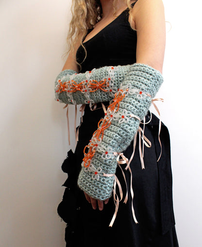 Teal & Orange Armwarmers - Bazaare