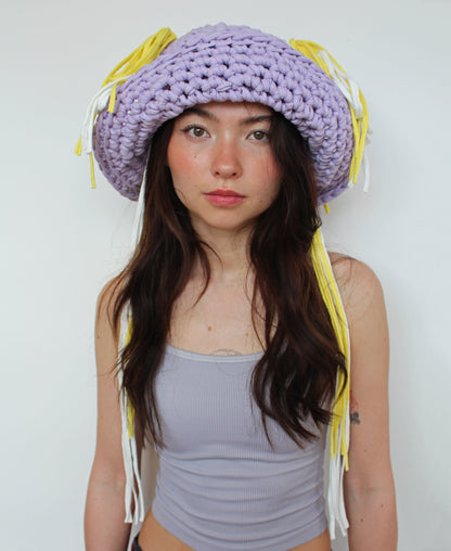 Lilac & Yellow Chunky Hat - Bazaare