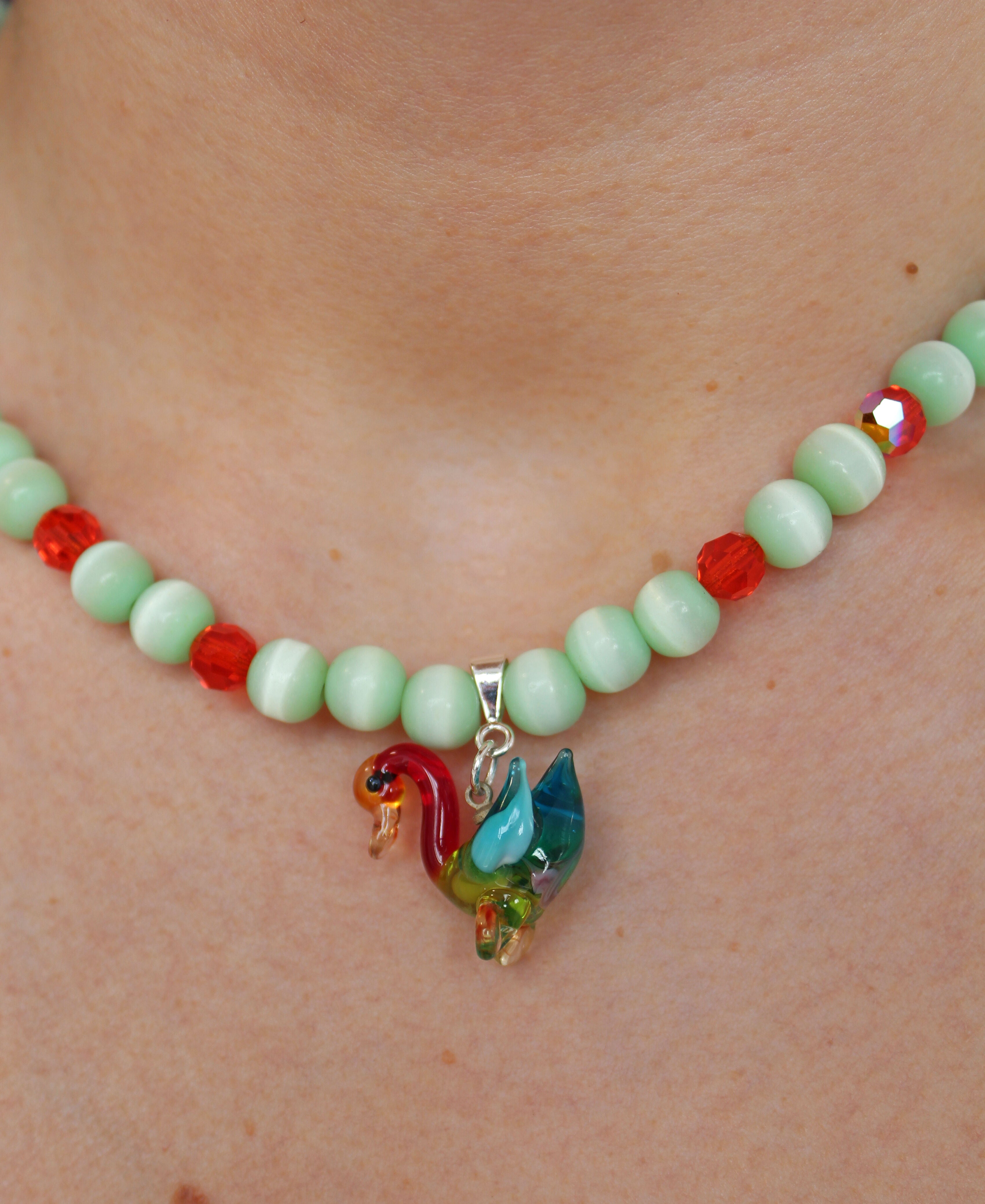 Orange and green on sale necklace