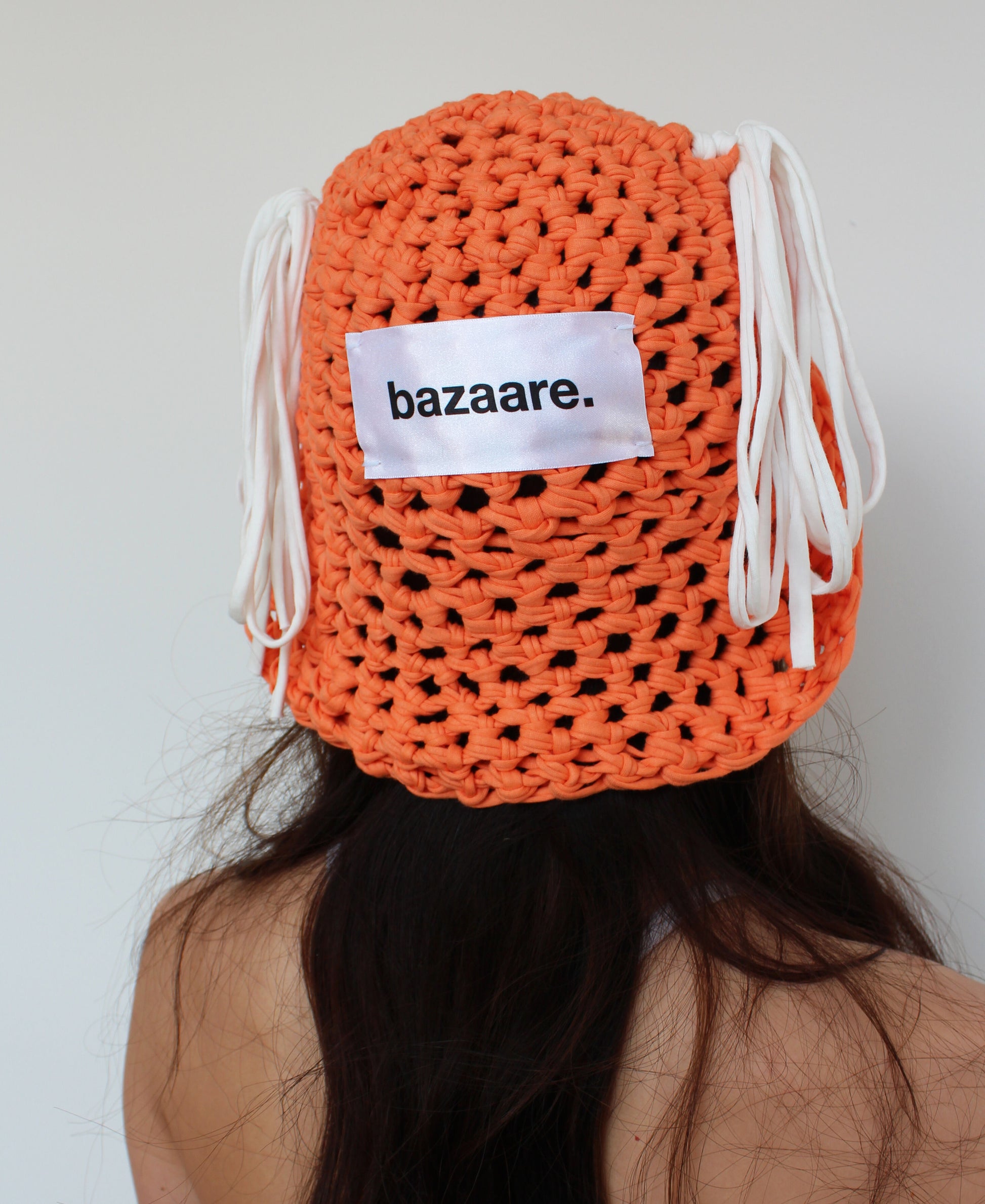 Orange & White Chunky Hat - Bazaare