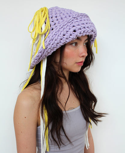 Lilac & Yellow Chunky Hat - Bazaare