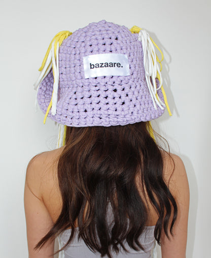Lilac & Yellow Chunky Hat - Bazaare