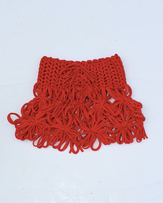 Red Flower Chain Mini Skirt - Bazaare